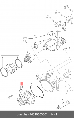 Водяной насос 94810603301 PORSCHE