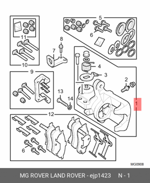 Ремкомплект, тормозной суппорт EJP1423 MG ROVER LAND ROVER