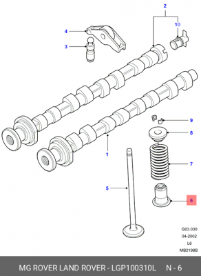 Комплект прокладок, стержень клапана LGP100310L LAND ROVER