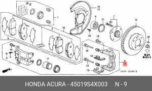 Тормозной суппорт 45019S4X003 HONDA
