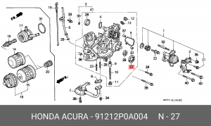 Уплотняющее кольцо, коленчатый вал 91212P0A004 HONDA