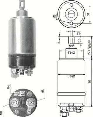 Тяговое реле, стартер 940113050536 MAGNETI MARELLI