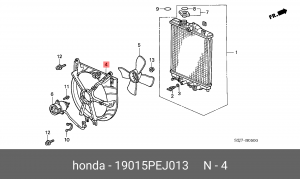 Вентилятор, охлаждение двигателя 19015PEJ013 HONDA