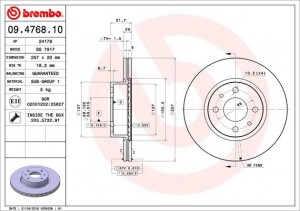 Тормозной диск 09.4768.10 BREMBO