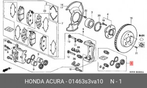 Суппорт тормозной (ремкомплект) 01463S3VA10 HONDA