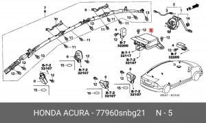 Блок управления электронный 77960SNBG21 HONDA