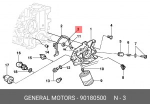Уплотняющее кольцо, коленчатый вал 90180500 GENERAL MOTORS
