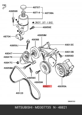 Ролик ремня приводного MD307735 MITSUBISHI