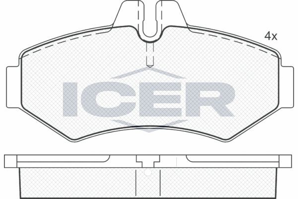 Комплект тормозных колодок, диско 141289 ICER