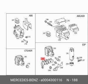 Гидравлический насос, тормозная система A 000 430 01 16 MERCEDES BENZ