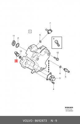 Датчик, температура топлива 8692873 VOLVO