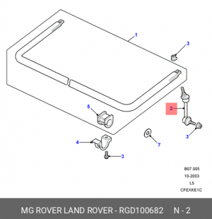 Тяга / стойка, стабилизатор RGD100682 LAND ROVER
