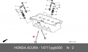 Впускной клапан 14711PG6000 HONDA