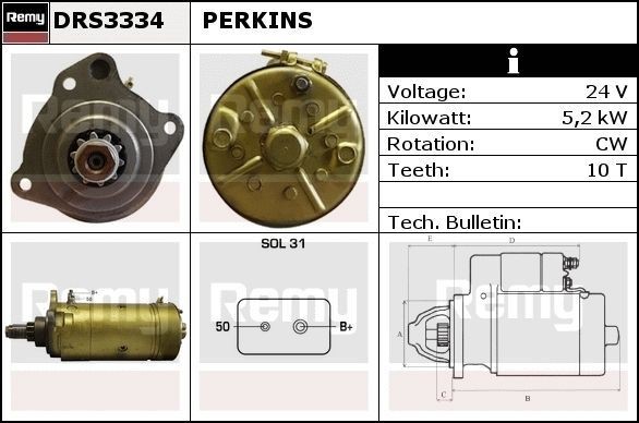 Стартер DRS3334 DELCO REMY