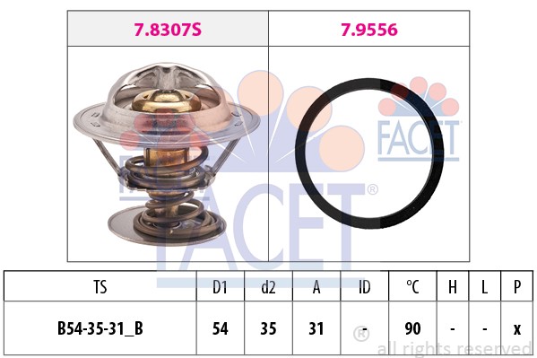 Термостат, охлаждающая жидкость 7.8307 FACET