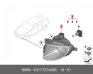 Фара противотуманная 63 17 7 216 885 BMW