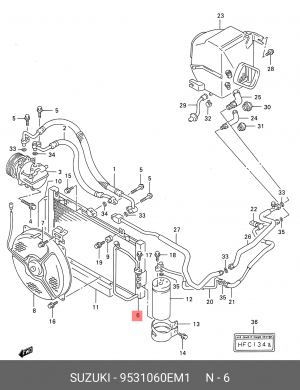 Конденсатор, кондиционер 95310-60EM1 SUZUKI