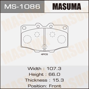Колодки тормозные дисковые MS1086 MASUMA