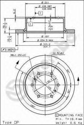 Тормозной диск 08.7106.10 BREMBO