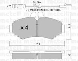 Комплект тормозных колодок, диско 2205720K METELLI