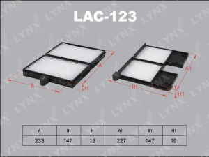 Фильтр салона LAC-123 LYNXAUTO