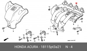 Прокладка, выпускной коллектор 18115PT3A21 HONDA