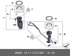 Насос электрический топливной системы 16 11 7 212 587 BMW