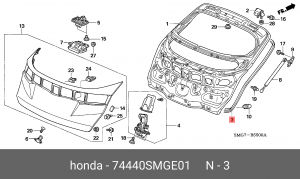 Уплотнитель крышки багажника 74440SMGE01 HONDA