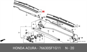 Щетка стеклоочистителя 76630SF1G11 HONDA