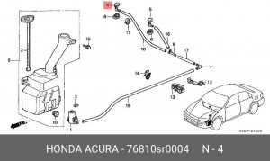 Форсунка стеклоомывателя 76810SR0004 HONDA