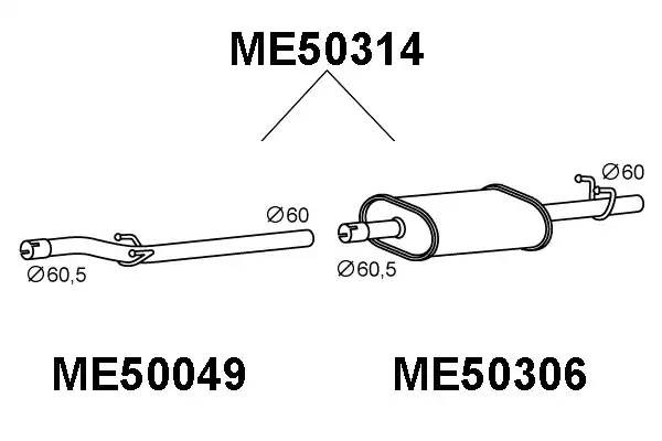 Глушитель выхлопных газов конечный ME50314 VENEPORTE