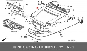 Капот двигателя 60100SF1A00ZZ HONDA