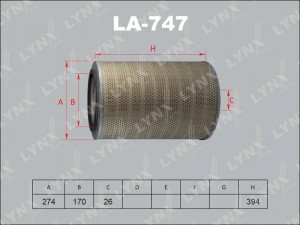 Фильтр воздушный LA-747 LYNXAUTO