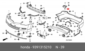 Винт крепления 9391315210 HONDA