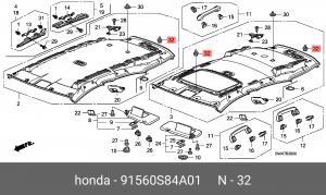 Клипса крепежная 91560S84A01 HONDA