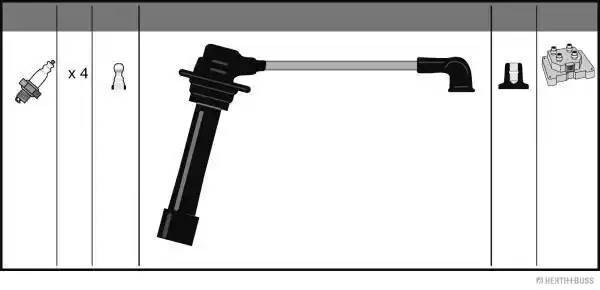 Ккомплект проводов зажигания J5383012 H B JAKOPARTS NIPPARTS