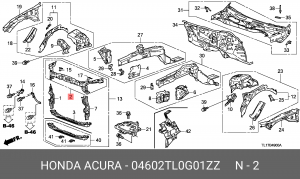 Балка крепления радиатора 04602TL0G01ZZ HONDA
