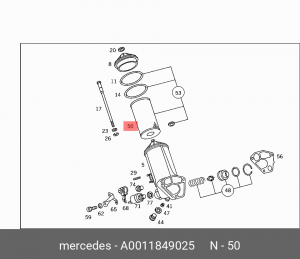 Фильтр масляный двигателя A 001 184 90 25 MERCEDES BENZ