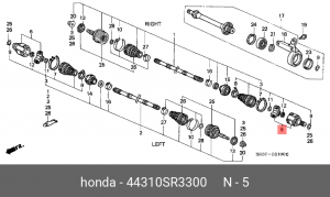 ШРУС 44310-SR3-300 HONDA