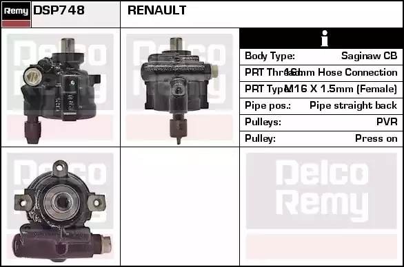 Гидравлический насос, рулевое управление DSP748 DELCO REMY