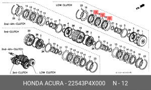 Диск фрикционный АКПП 22543P4X000 HONDA