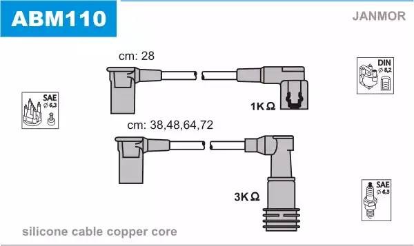 Ккомплект проводов зажигания ABM110 JANMOR