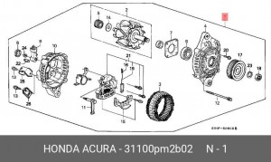 Генератор 31100PM2B02 HONDA