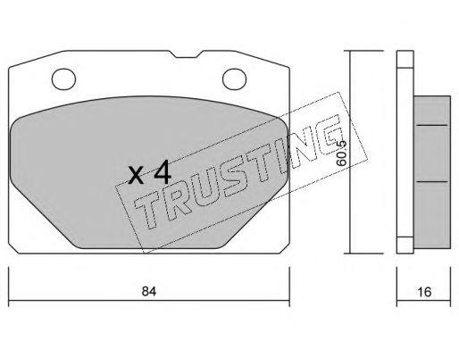 Комплект тормозных колодок, диско 0080 TRUSTING
