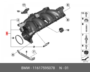 Коллектор впускной 11 61 7 595 078 BMW