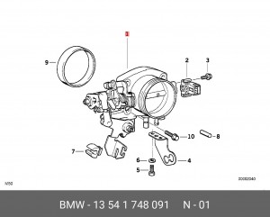 Патрубок дроссельной заслонки 13 54 1 748 091 BMW