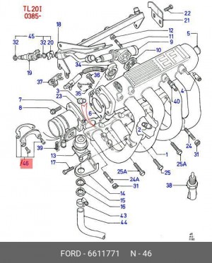 Патрубок дроссельной заслонки 6 611 771 FORD