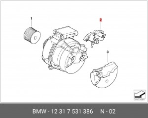 Регулятор генератора 12 31 7 531 386 BMW