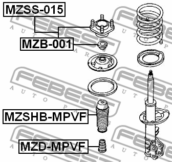 Отбойник амортизатора подвески MZD-MPVF FEBEST