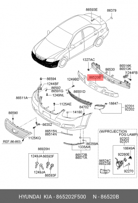 Абсорбер бампера 865202F500 HYUNDAI KIA
